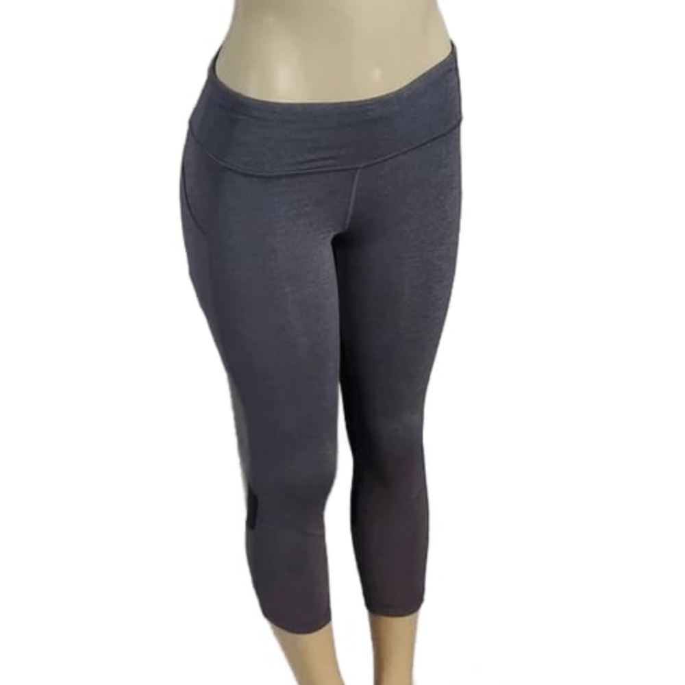 Lululemon Crop Leggings Gray with Black Mesh accents Size 4